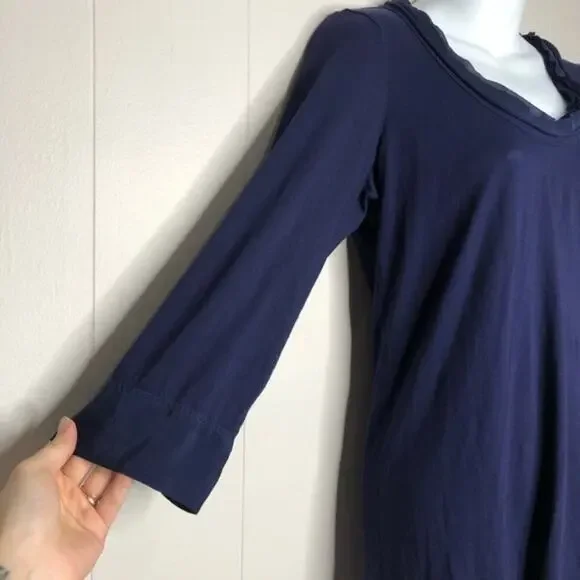 THEORY Navy Blue Top Womens Small Basics Timeless Normcore Corpcore Capsule Chic - Picture 3 of 7